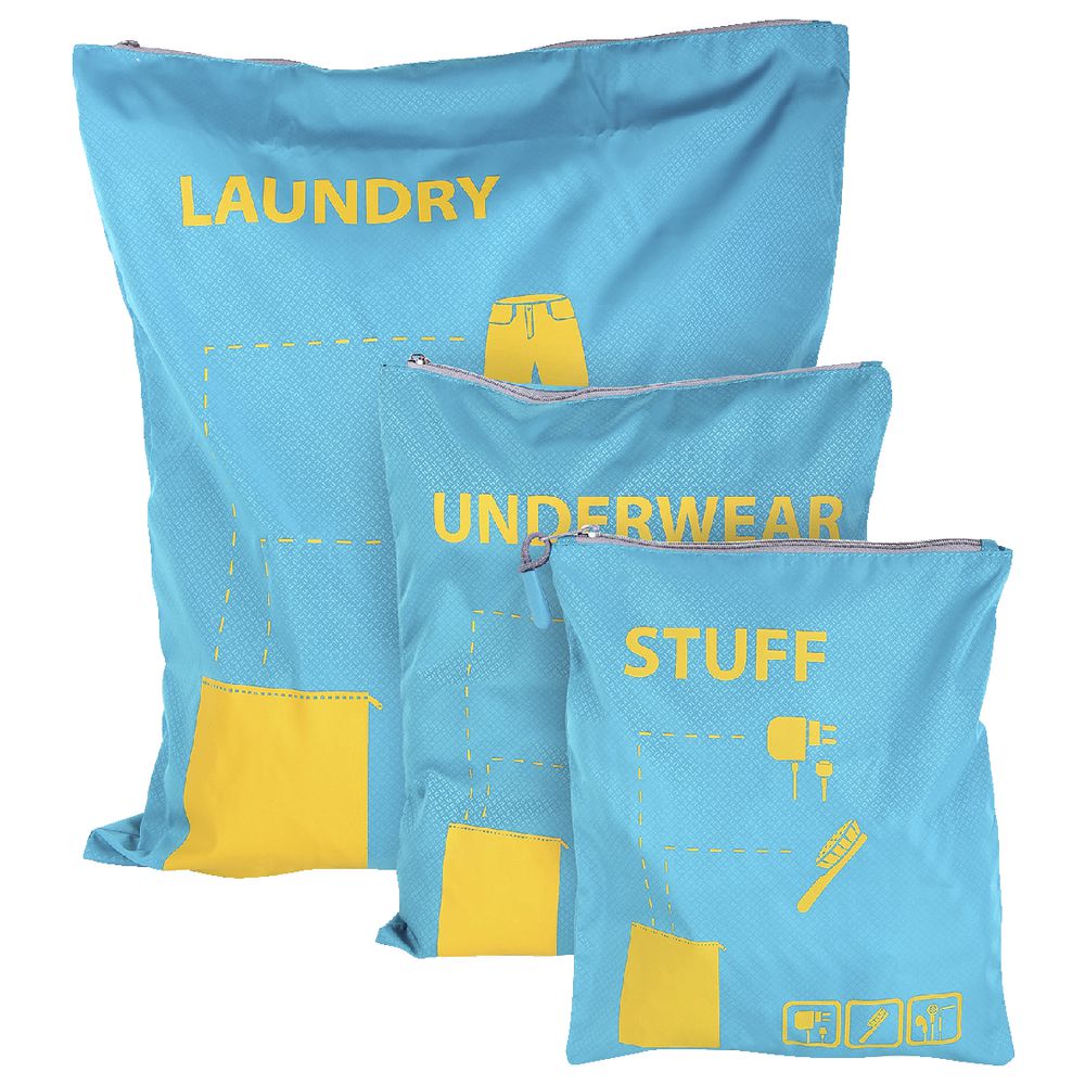 Bon Voyage Packing Pouches 3 Pack Aqua
