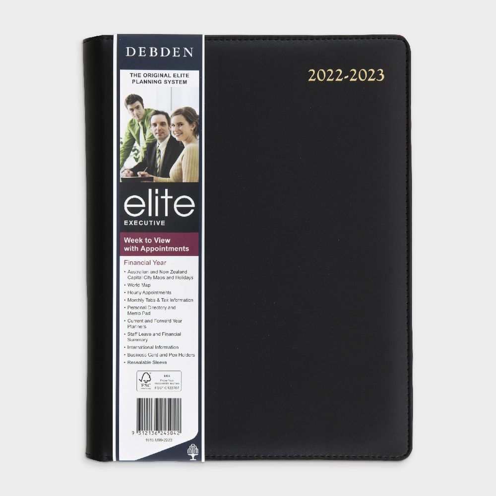 Fsu Holiday Calendar 2023 Debden Quarto Elite Week To View 2022/23 Fy Diary Black | Officeworks