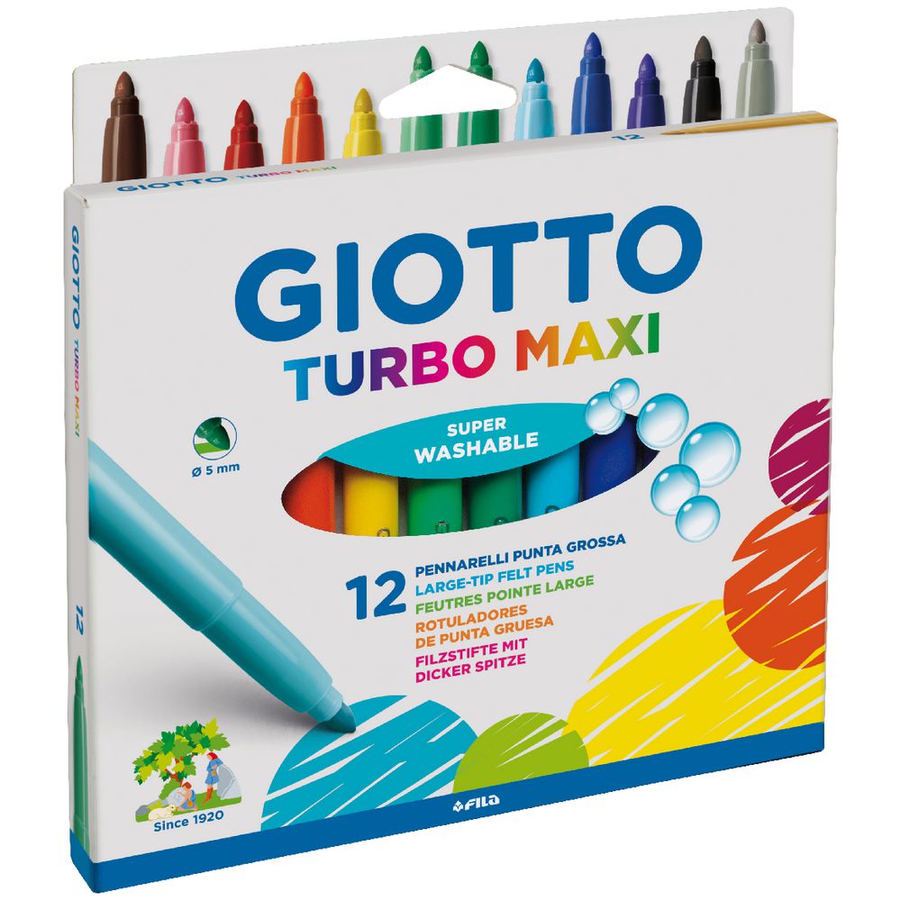 Giotto Turbo Maxi Markers 12 Pack
