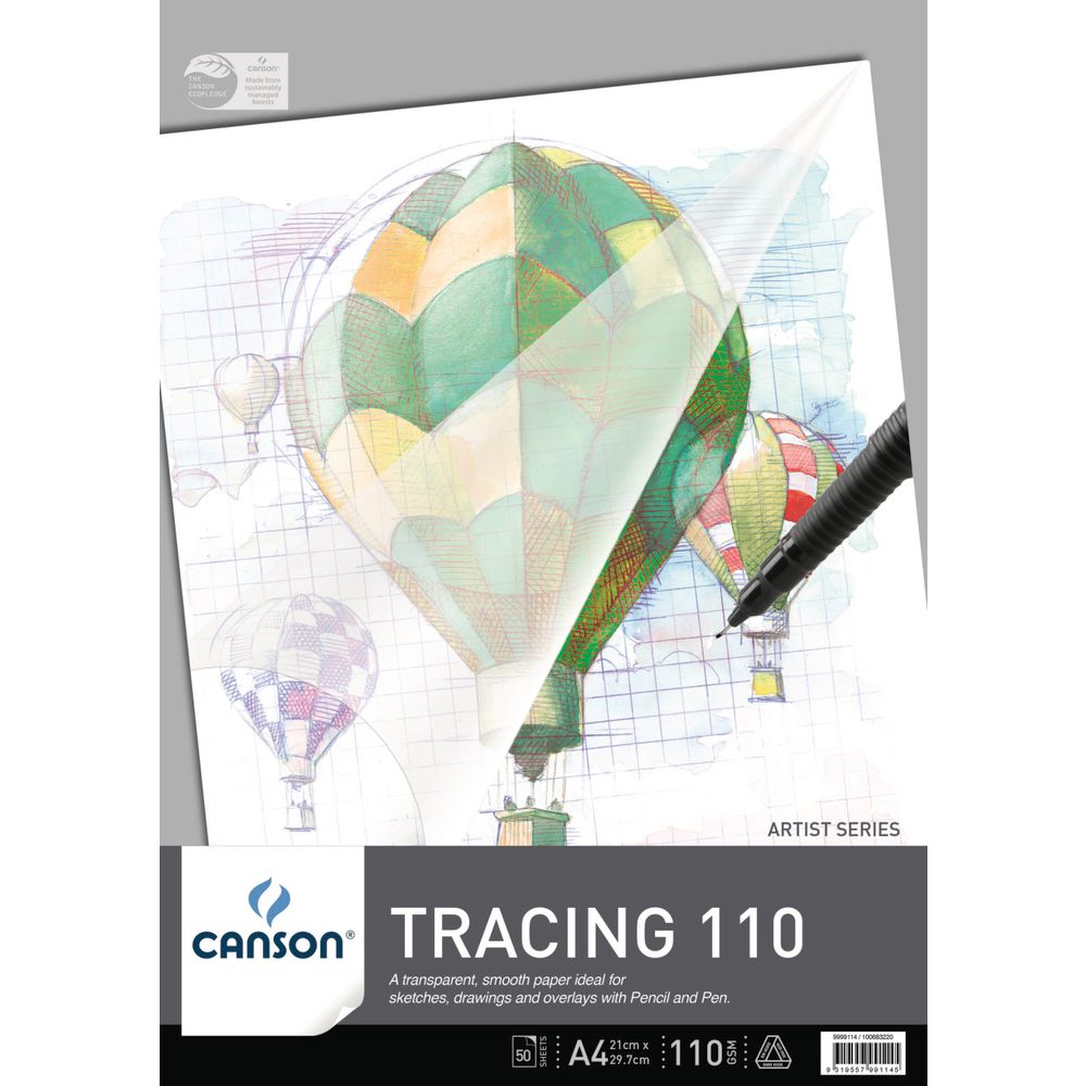 Canson A4 Tracing Pad 110gsm 50 Sheet