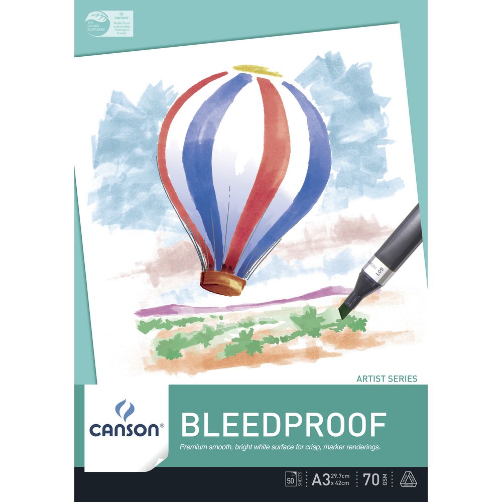 Canson A3 Bleedproof Pad 70gsm 50 Sheet