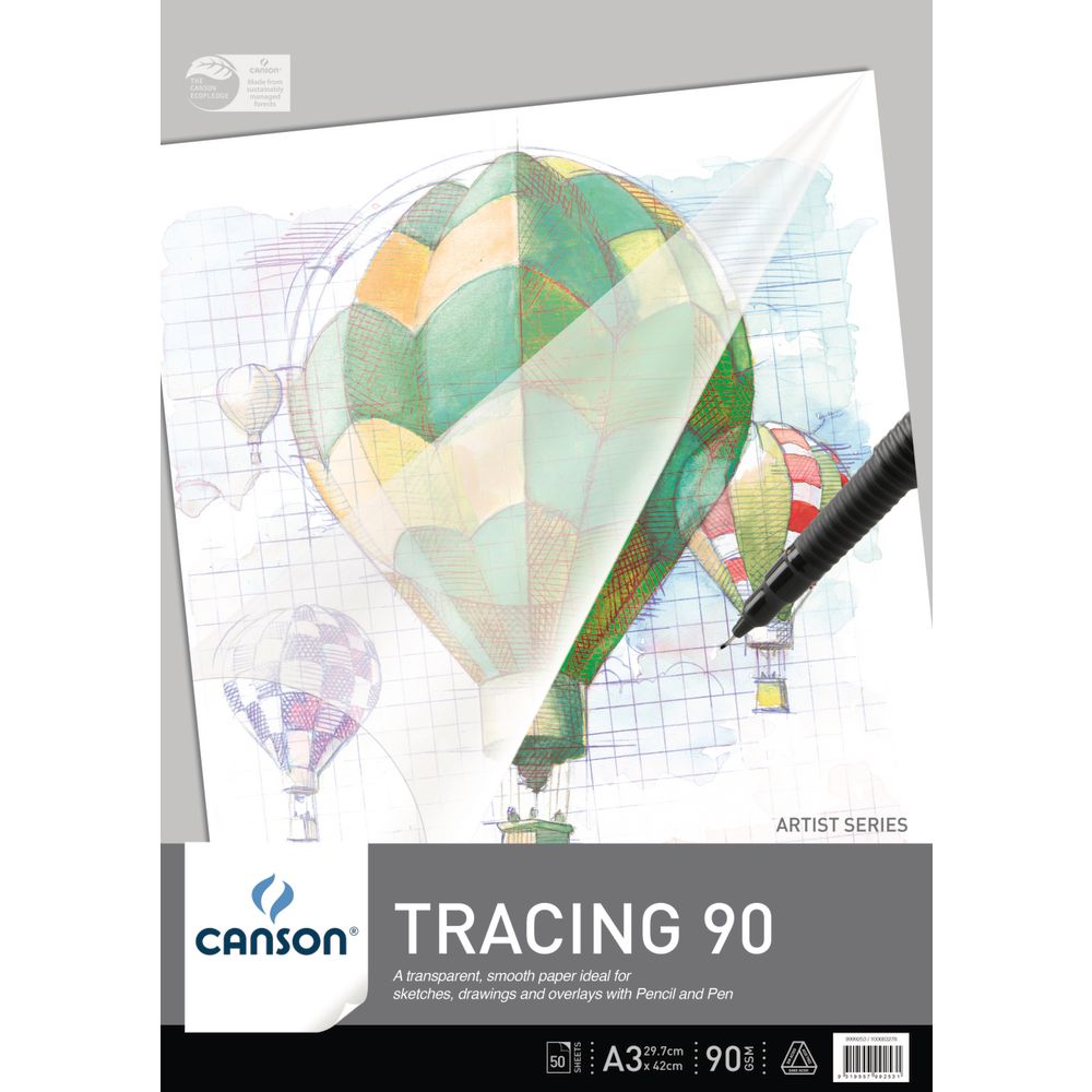 Canson A3 Tracing Pad 90gsm 50 Sheet