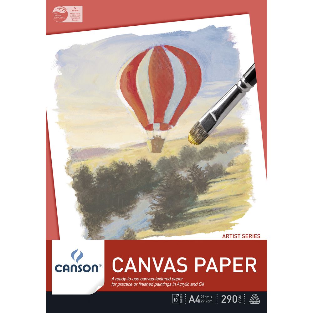 Canson A4 Canvas Pad 290gsm 10 Sheet Officeworks