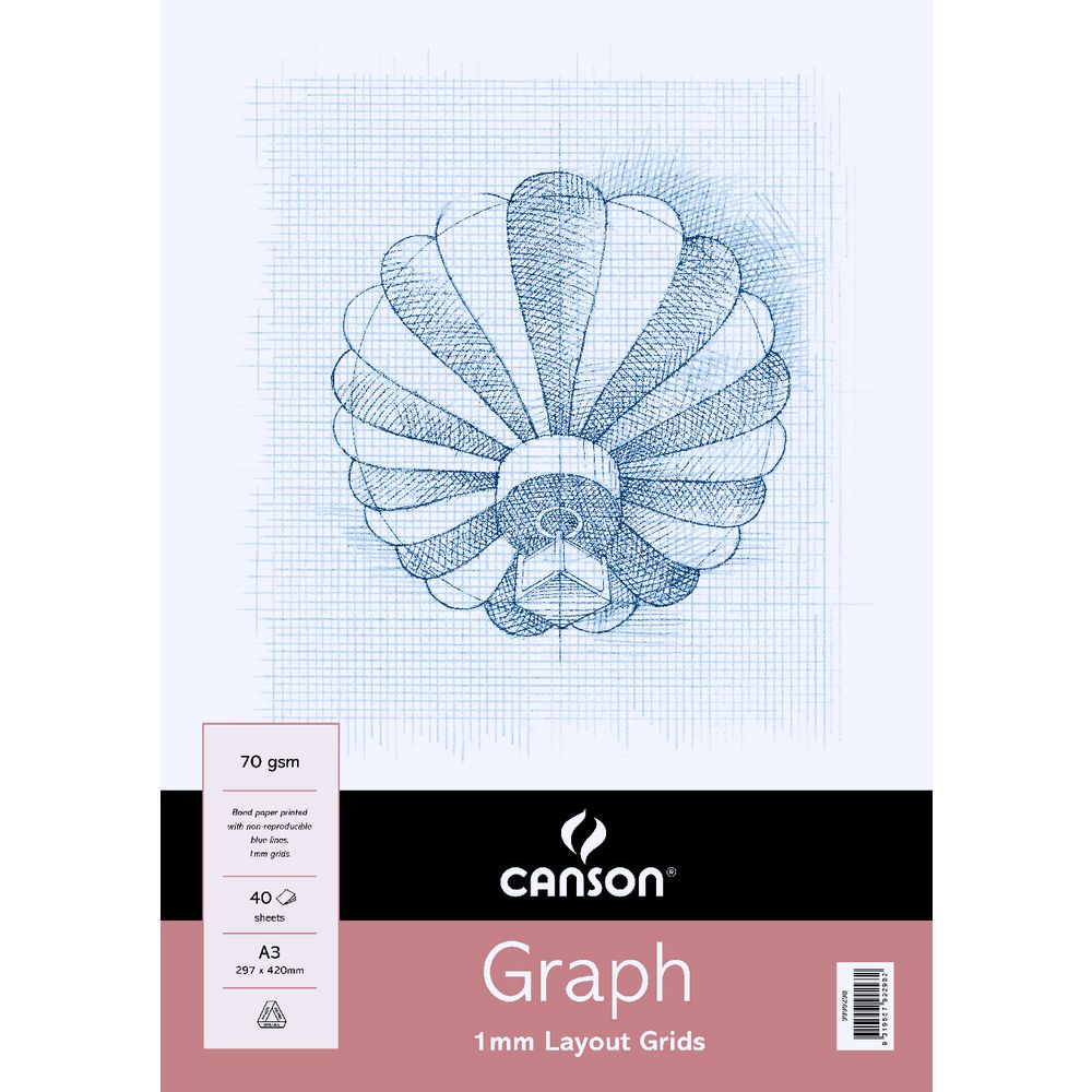 Canson A3 Graph Pad 1mm 40 Sheet