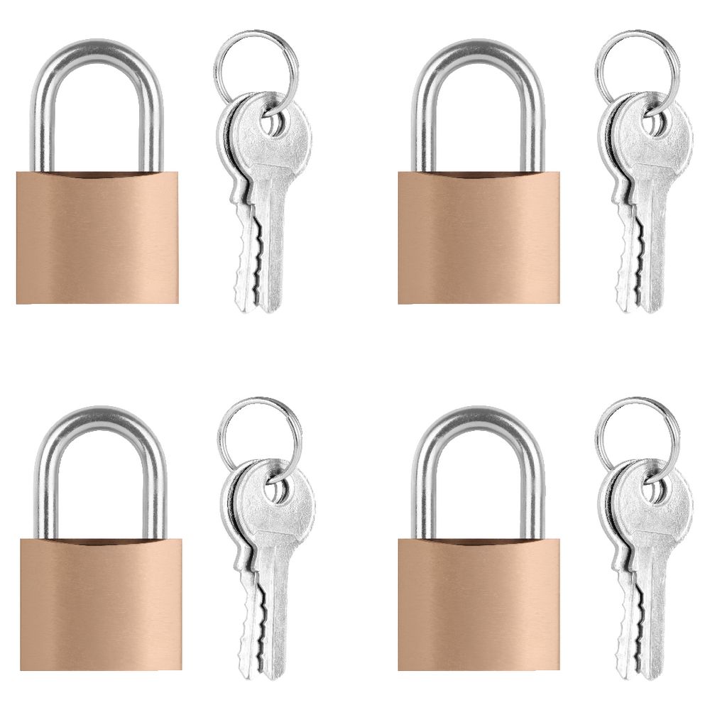 Brass Key Lock 19mm 4 Pack