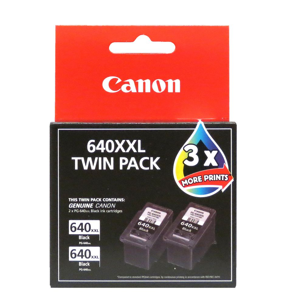 Canon PG640 XXL Ink Cartridge Black Twin Pack