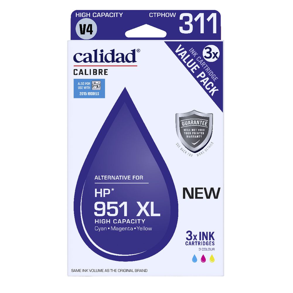 Calidad Alternative HP 951 XL Ink Cartridge Colour 3 Pack