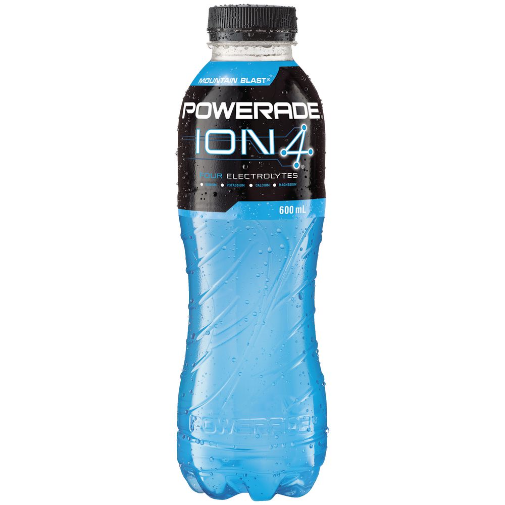 Powerade Flat Cap Mountain Blast 600mL 12 Pack