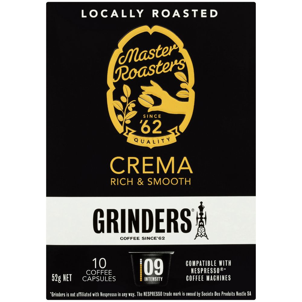 Grinders Crema Capsules 5.2g 10 Pack