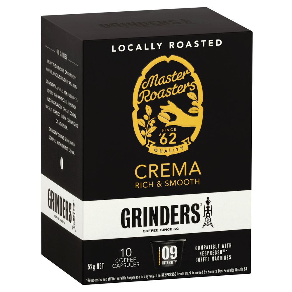 Grinders Crema Capsules 5.2g 10 Pack