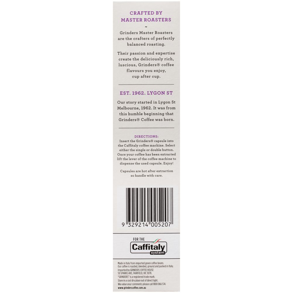 Grinders Arabica Caffitaly Capsules 8g 10 Pack