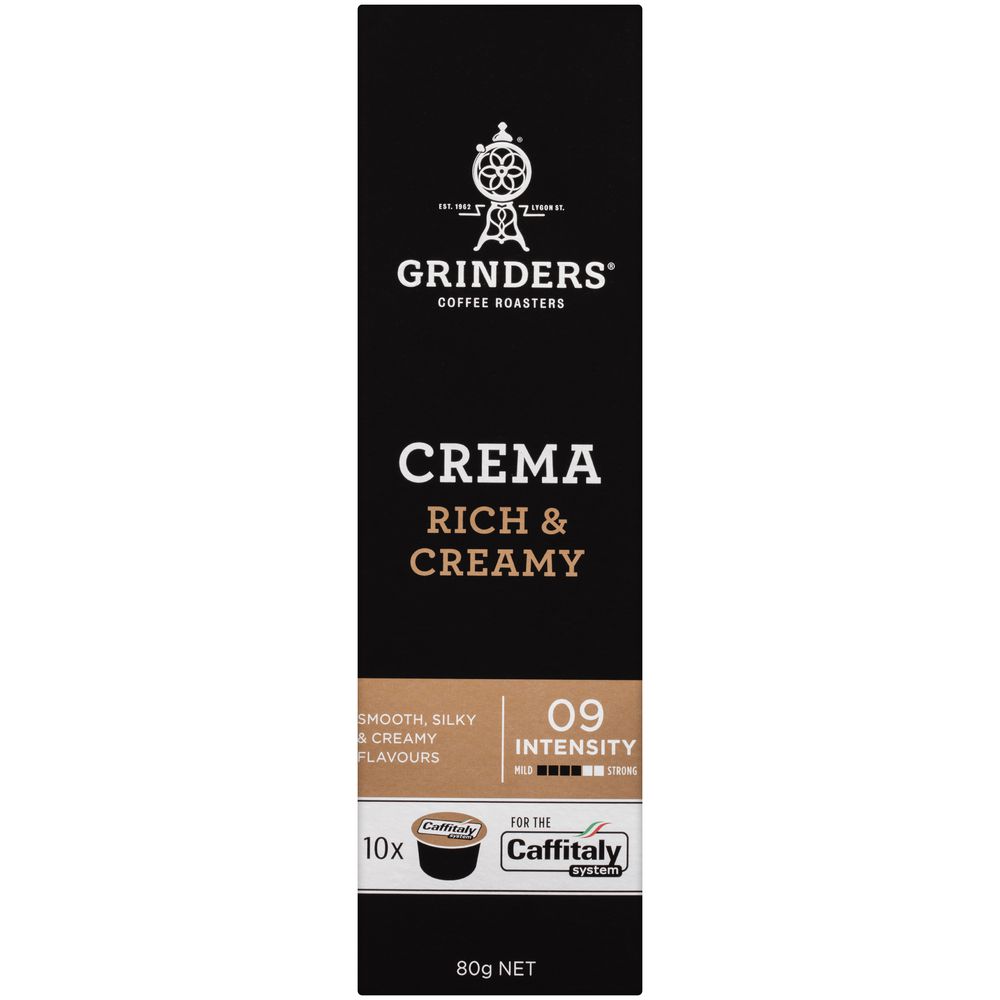 Grinders Crema Caffitaly Capsules 8g 10 Pack