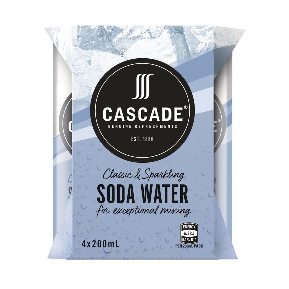 Cascade Soda Water 200mL 4 Pack