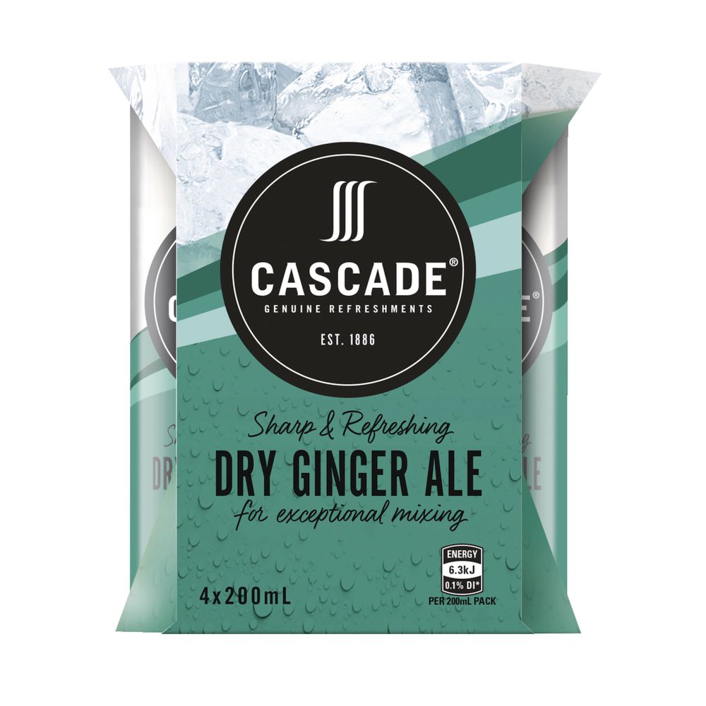 Cascade Dry Ginger Ale 200mL 4 Pack