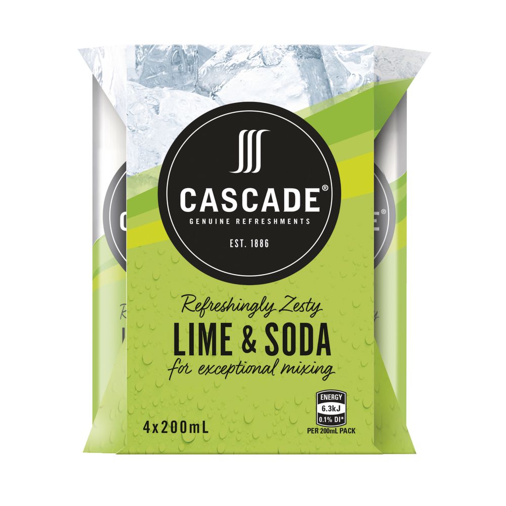 Cascade Lime and Soda 200mL 4 Pack