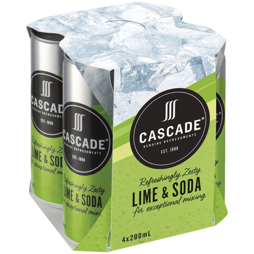 Cascade Lime and Soda 200mL 4 Pack