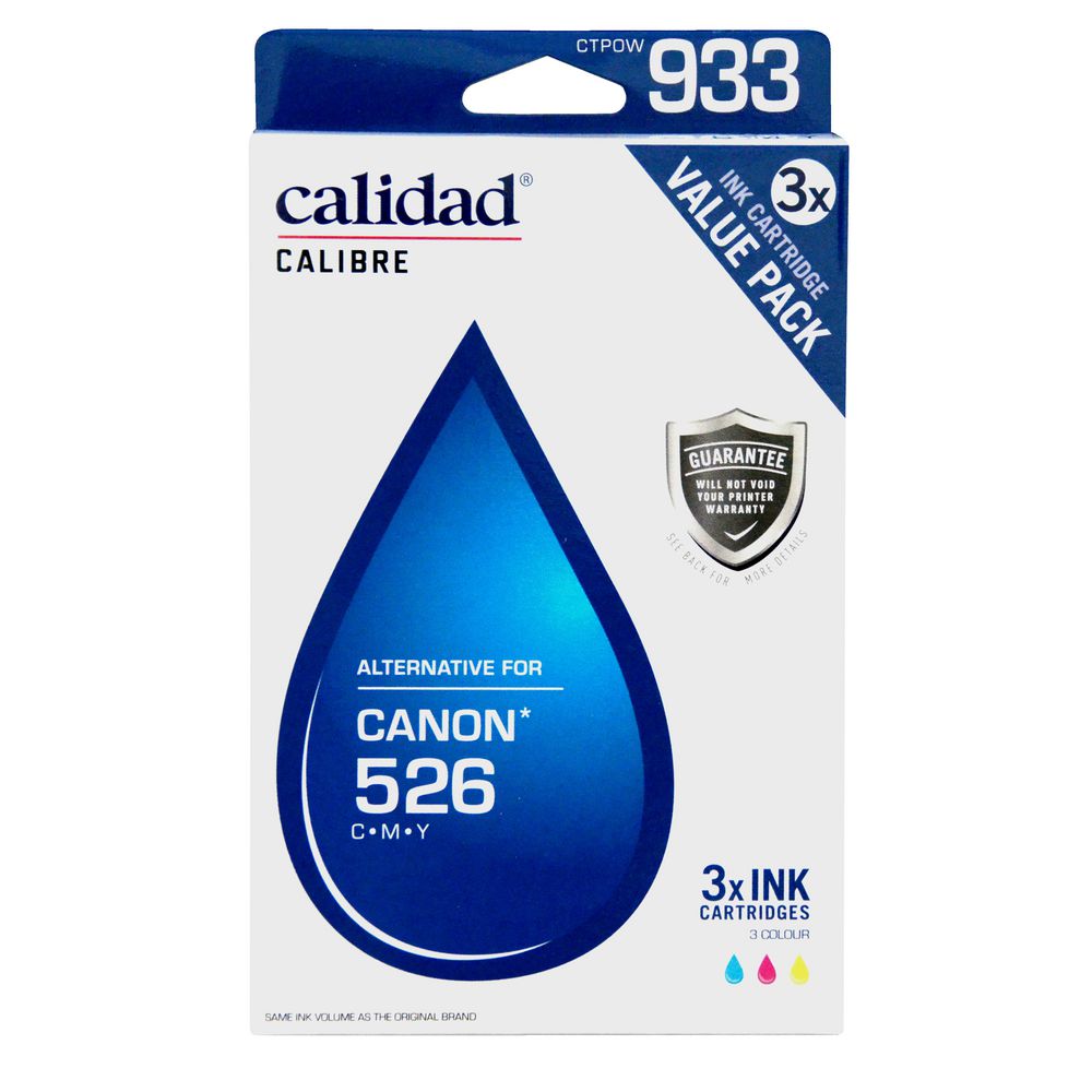 Calidad Alternative Canon 526 Ink Cartridges 3 Pack