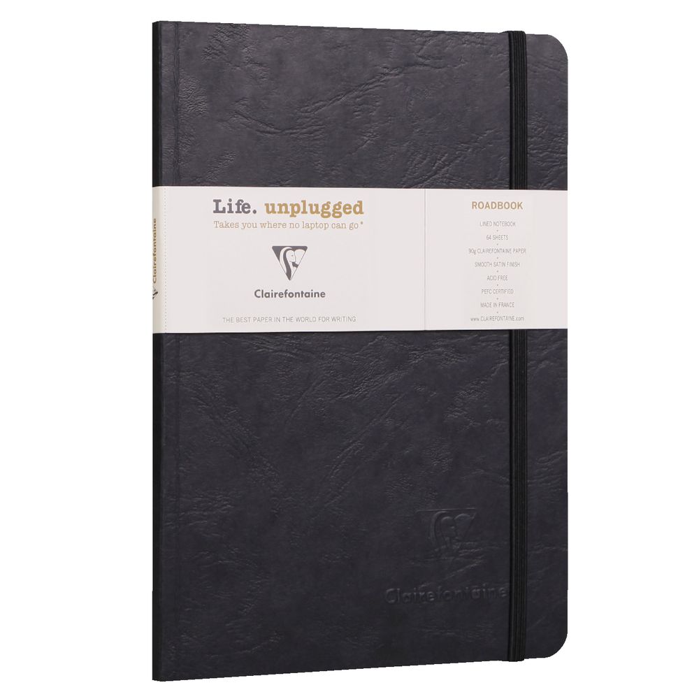 Clairefontaine A5 Lined Roadbook Black