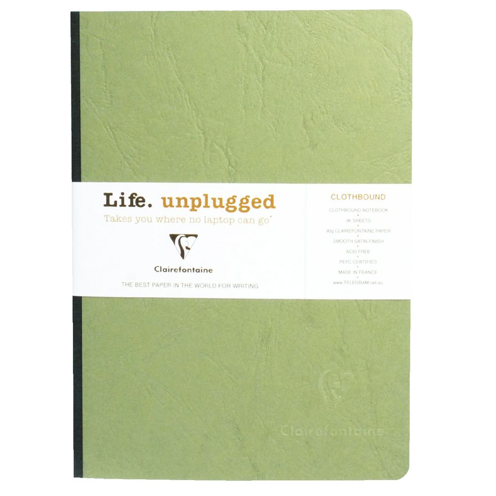 Clairefontaine Essentials A5 Plain Notebook Green