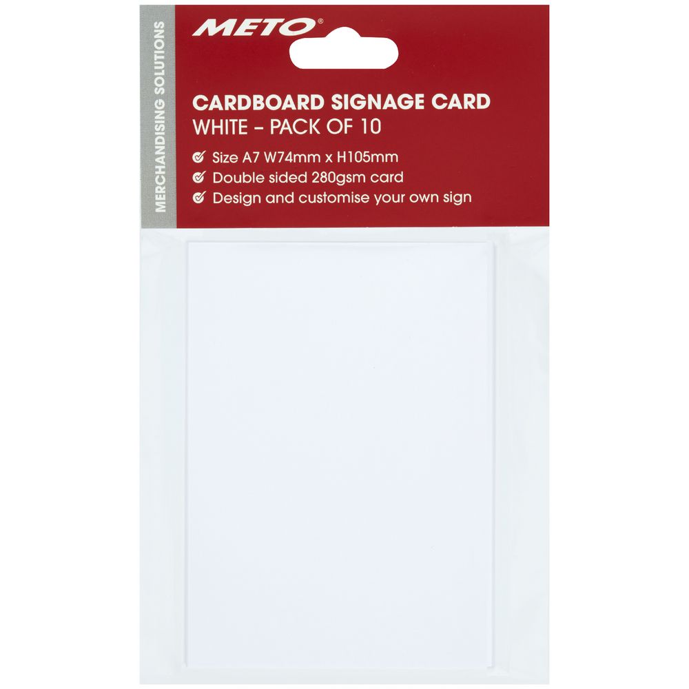 Meto A7 Sign Card White 5 Pack