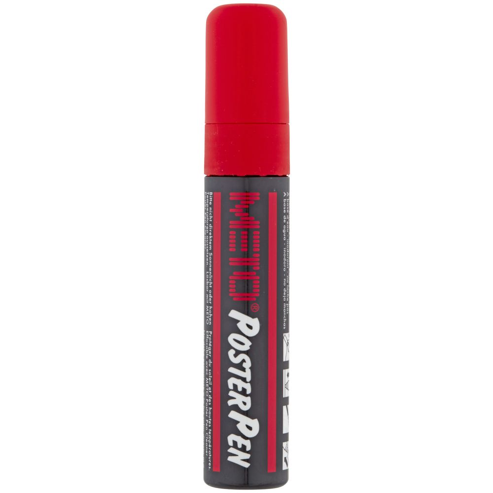 Meto Waterproof Sign Writing Pens 10/15mm Tips Red 5 Pack