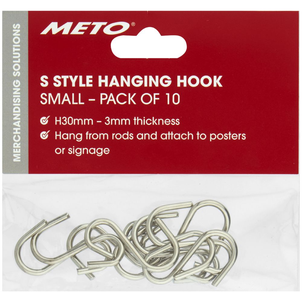 Meto S Hook Sign Hangers 30mm 10 Pack
