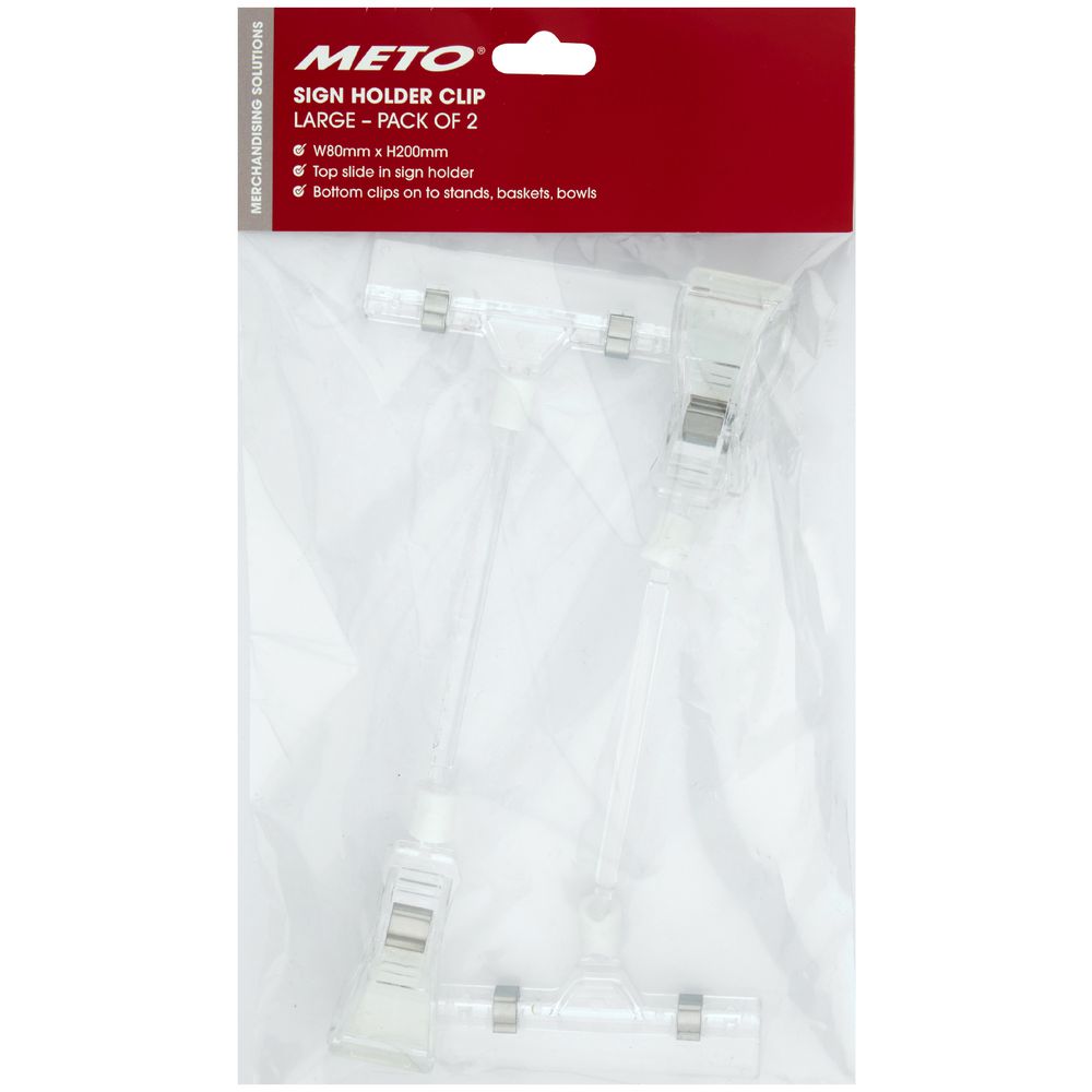 Meto Slide Sign Holder Clip Large 2 Pack