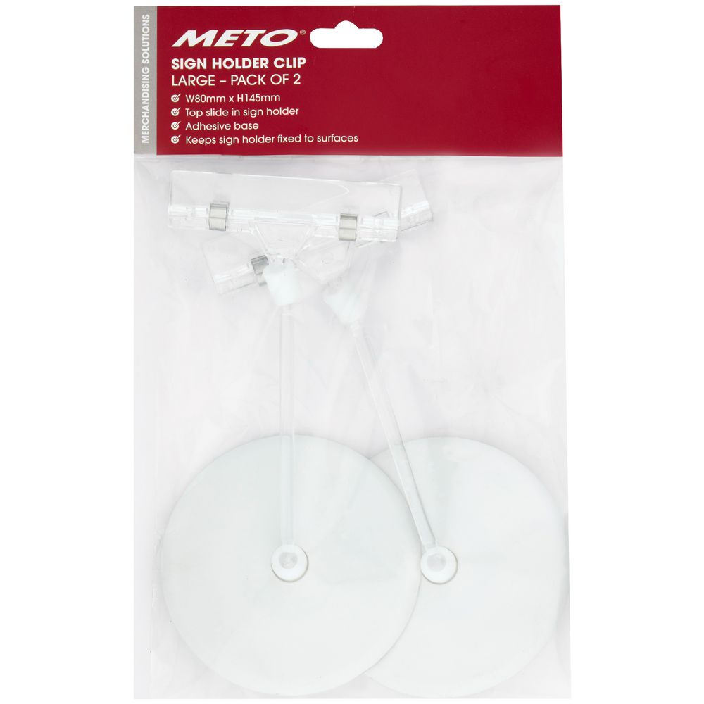 Meto Slide Sign Holder Adhesive Large 2 Pack