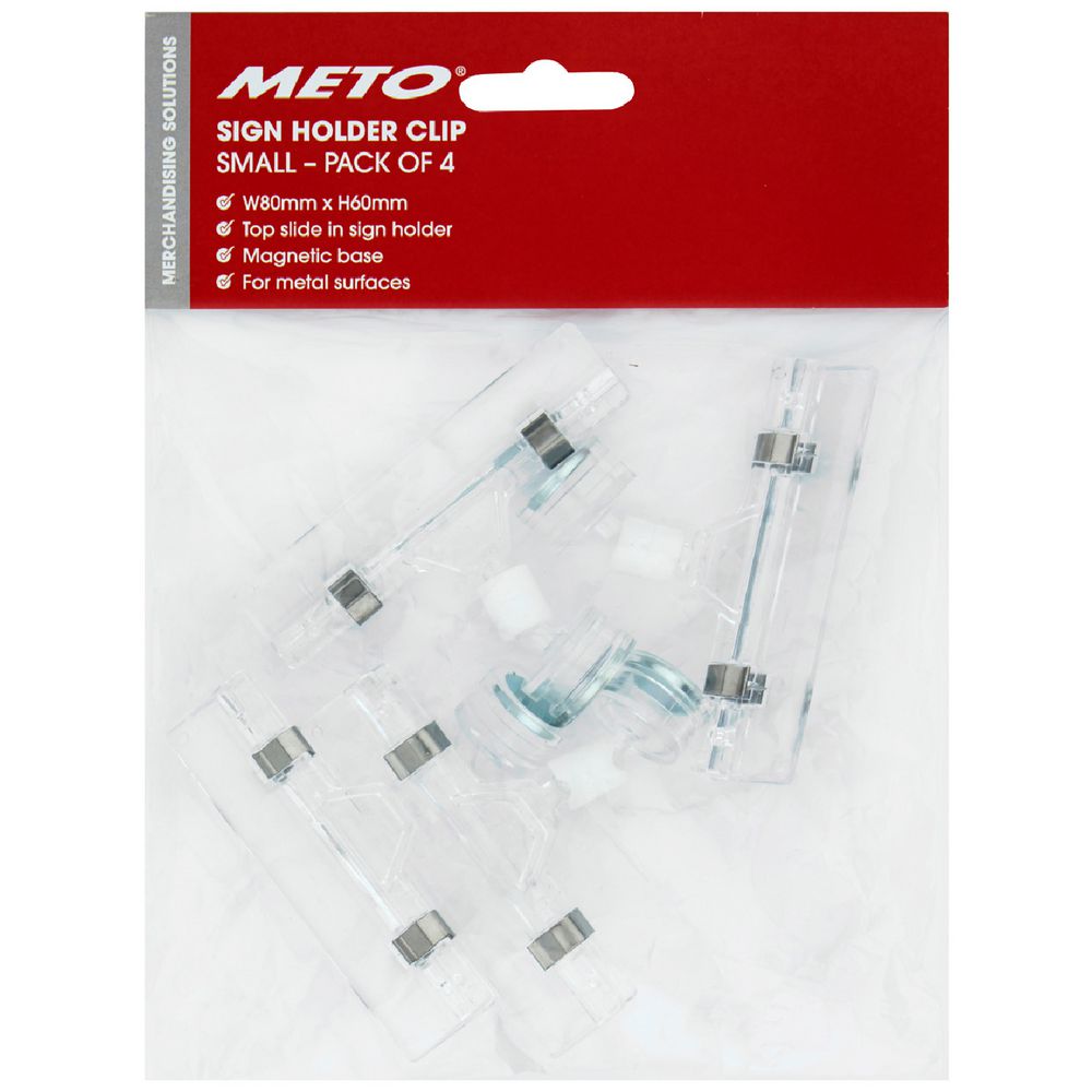 Meto Slide Sign Holder Magnetic Small 4 Pack