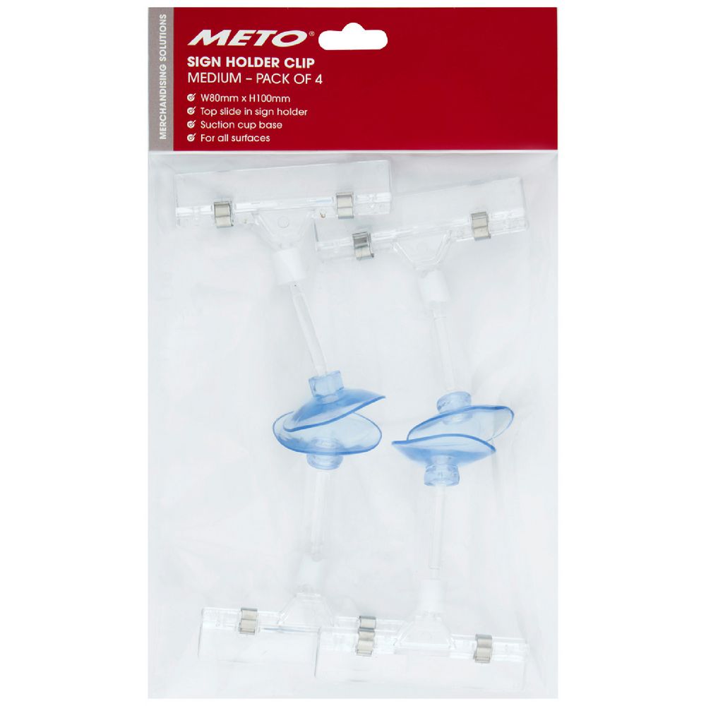 Meto Slide In Sign Holder Clips Medium 4 Pack