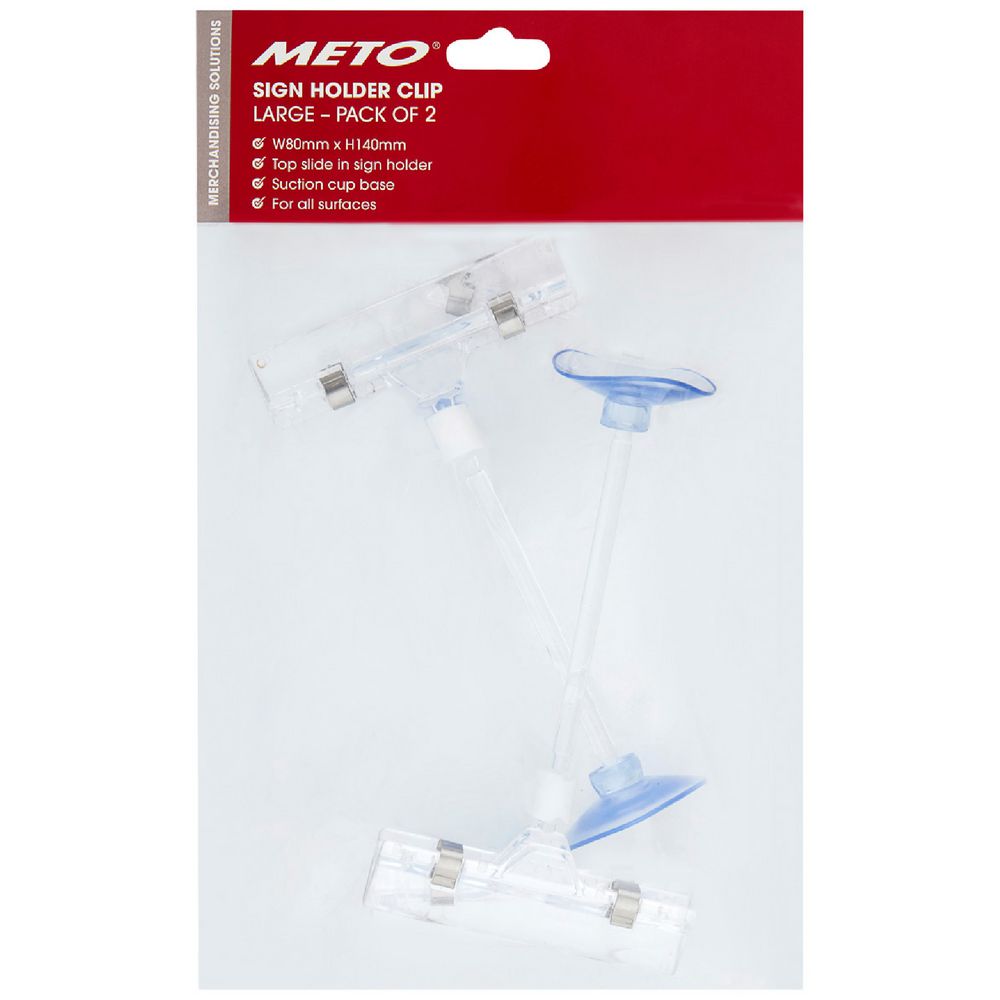 Meto Slide Sign Holder Suction Large 2 Pack