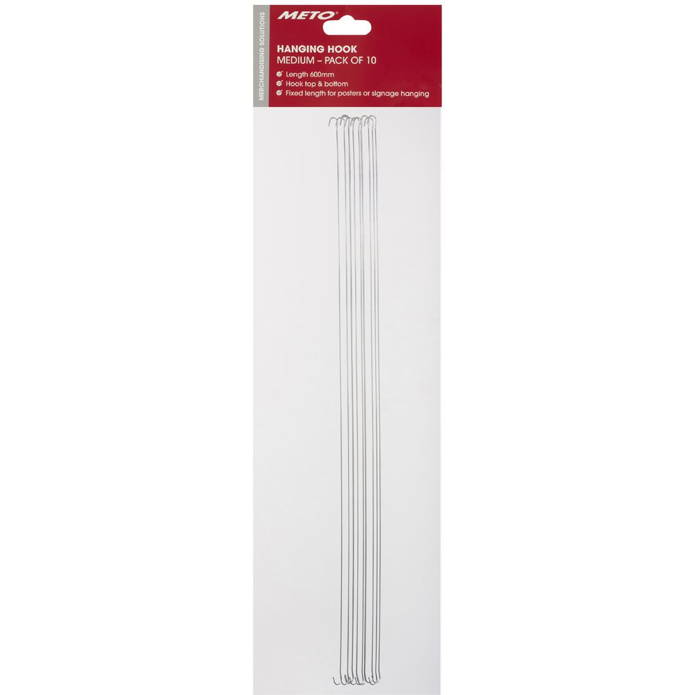 Meto Hanging Hooks 600mm 10 Pack