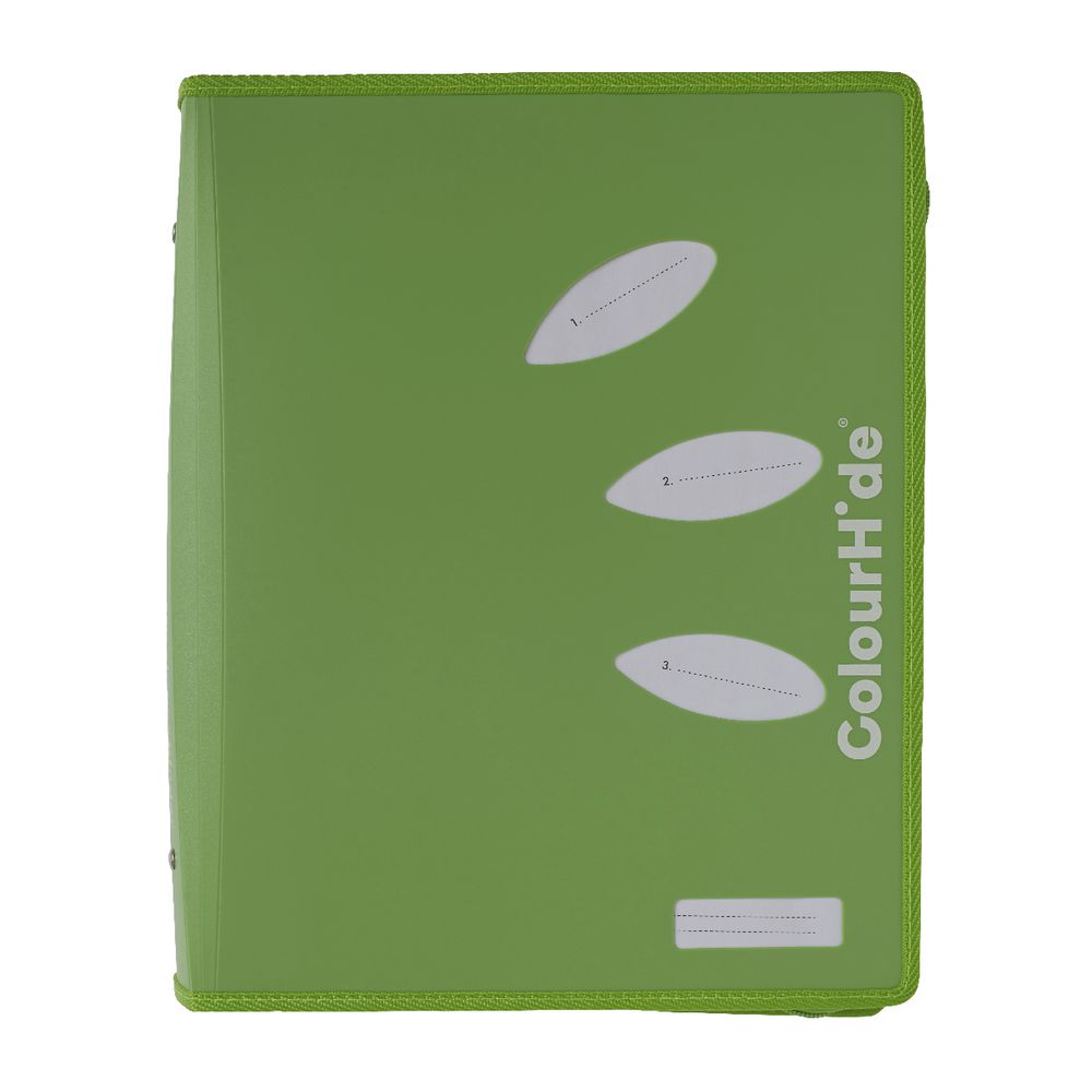 ColourHide My Zipper Binder A4 2 D-Ring 25mm Green