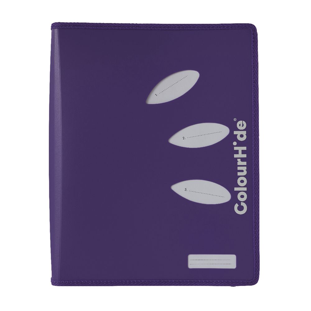ColourHide My Zipper Binder A4 2 D-Ring 25mm Purple