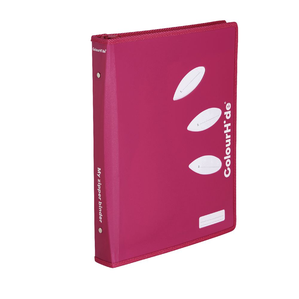 ColourHide My Zipper Binder A4 2 D-Ring 25mm Pink