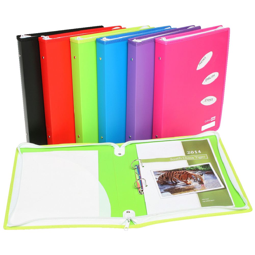 ColourHide My Zipper Binder A4 2 D-Ring 25mm Red