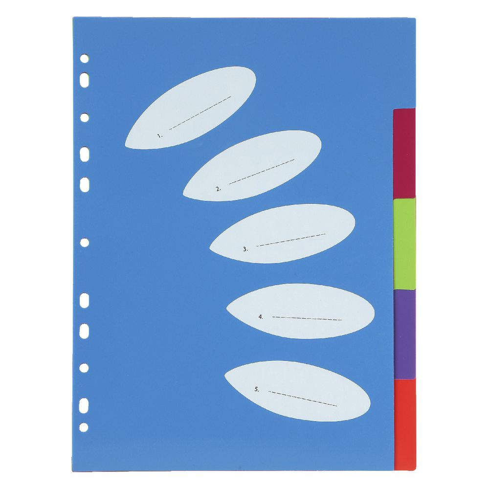 ColourHide Divider A4 5 Tab Polypropylene
