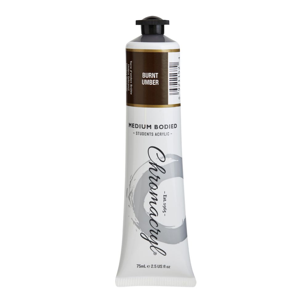 Chromacryl Student Acrylic Paint 75mL Burnt Umber