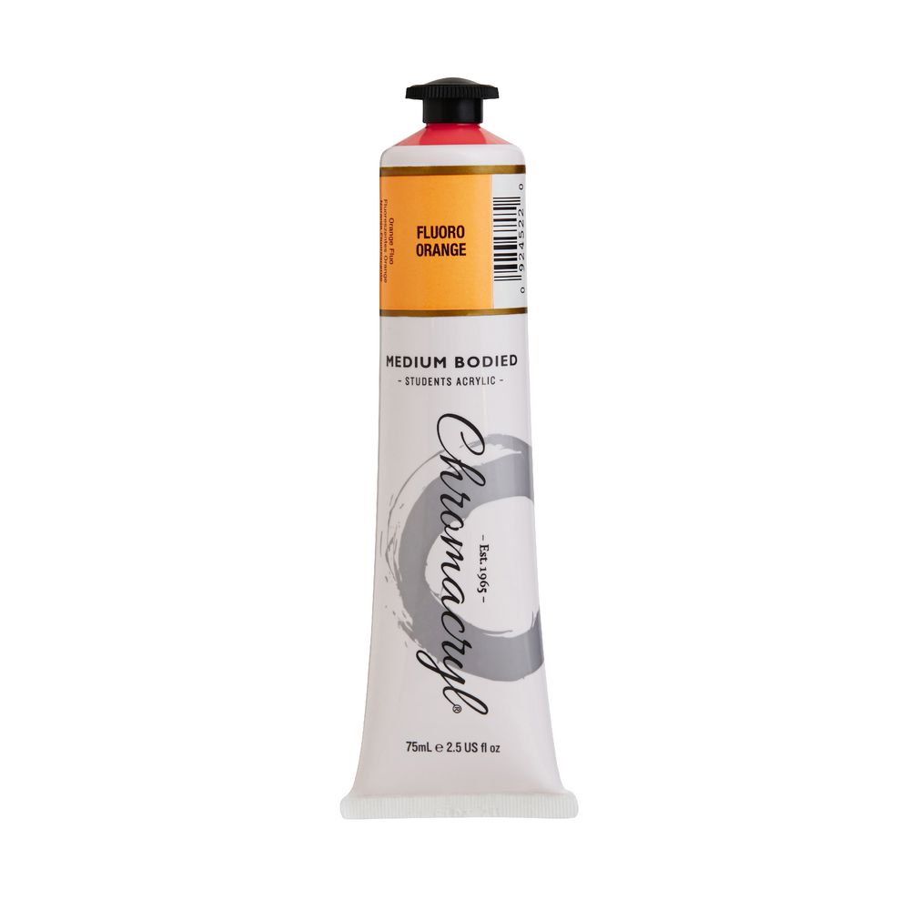 Chromacryl Student Acrylic Paint 75mL Fluoro Orange