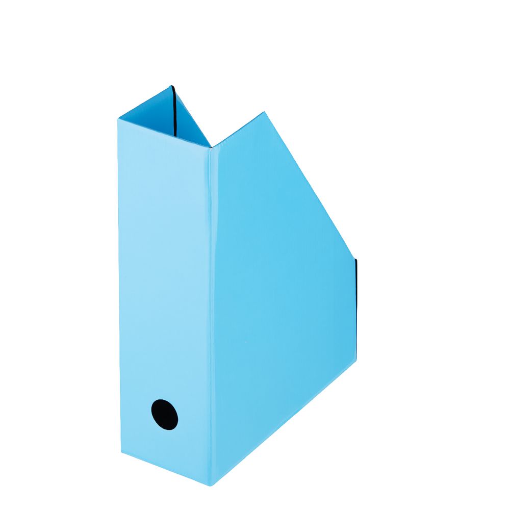 Collapsible Cardboard Magazine File Blue