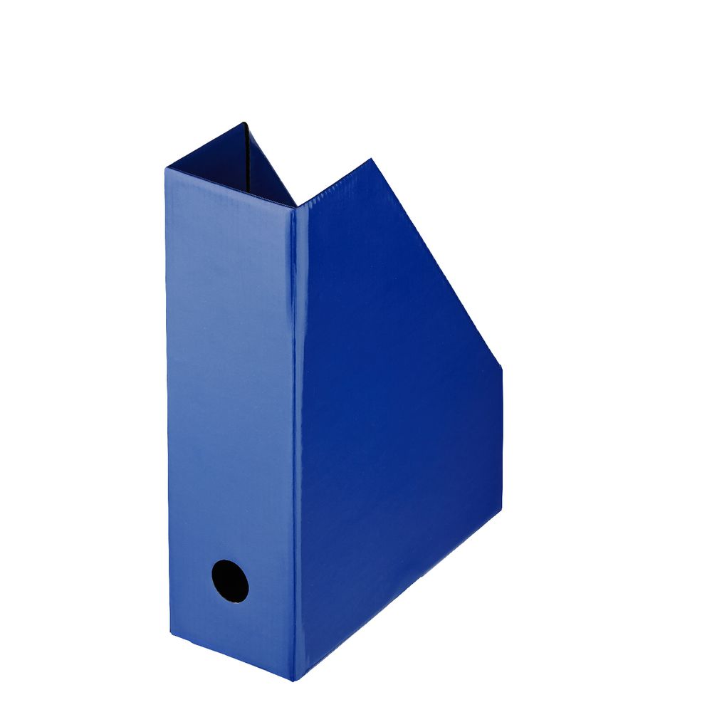 Collapsible Cardboard Magazine File Navy