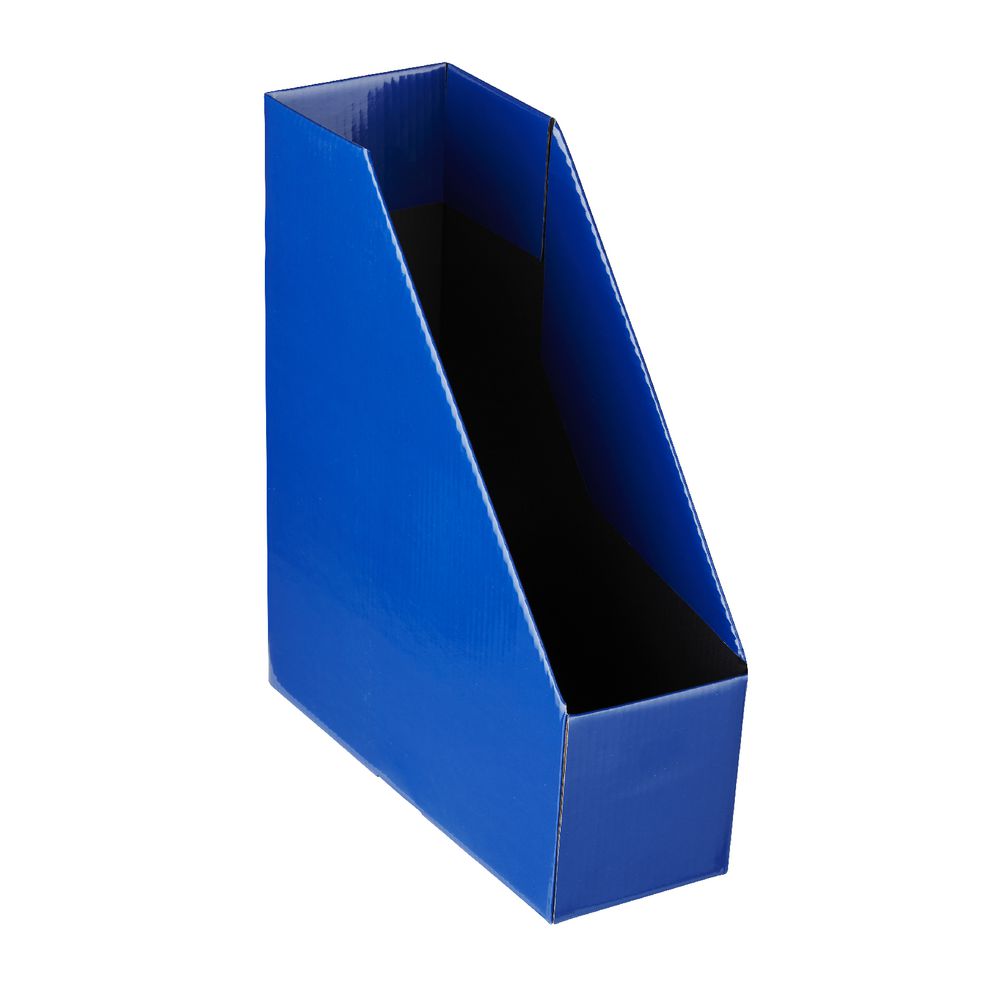 Collapsible Cardboard Magazine File Navy