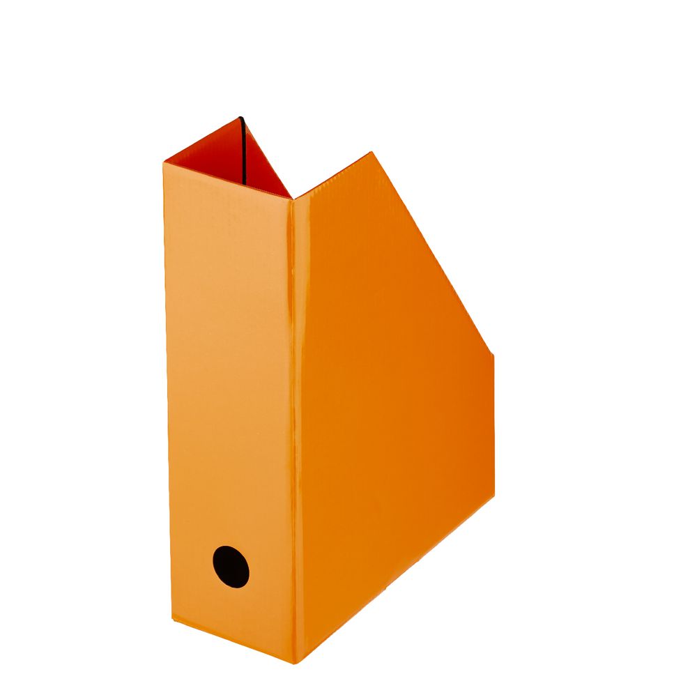 Collapsible Cardboard Magazine File Orange
