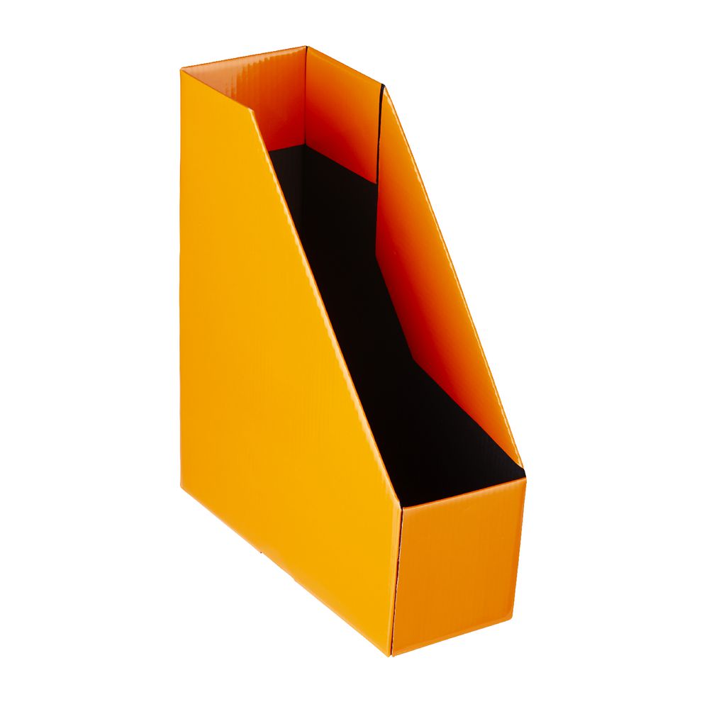 Collapsible Cardboard Magazine File Orange