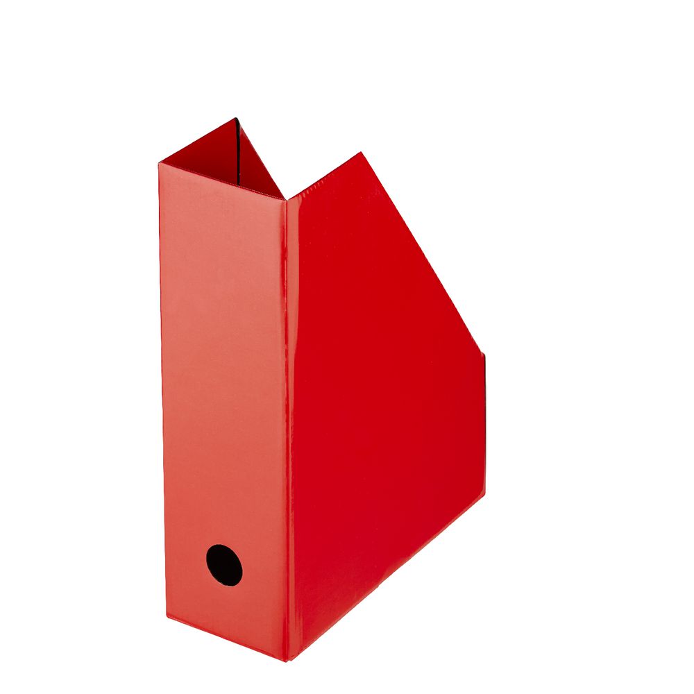 Collapsible Cardboard Magazine File Red