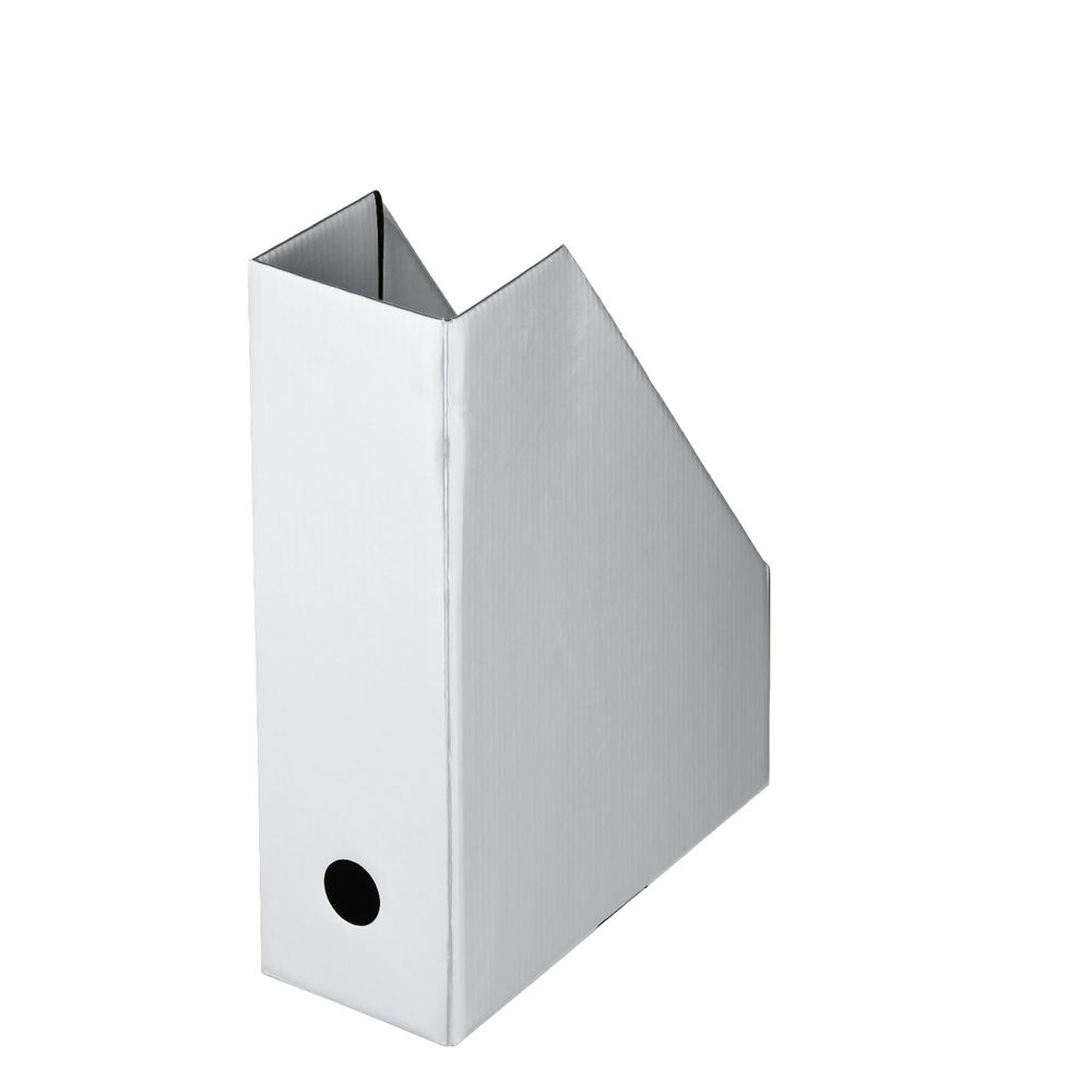 Collapsible Cardboard Magazine File Silver