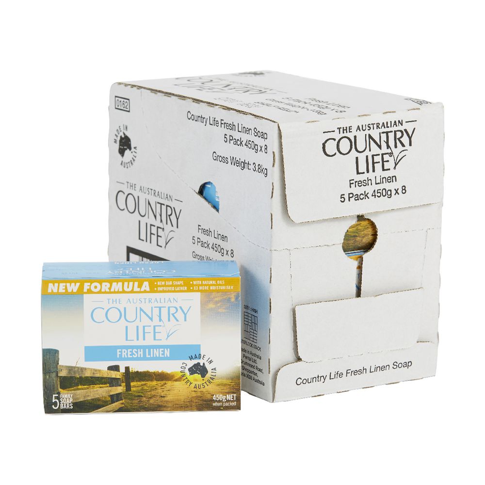 Country Life Fresh Linen Soap 8 x 5 Pack