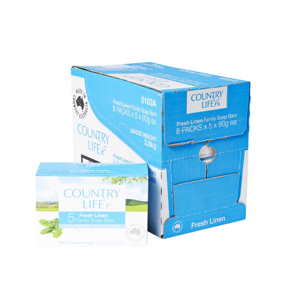 Country Life Fresh Linen Soap 8 x 5 Pack
