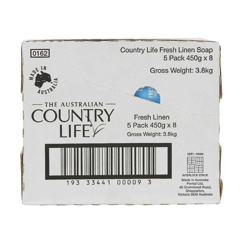 Country Life Fresh Linen Soap 8 x 5 Pack