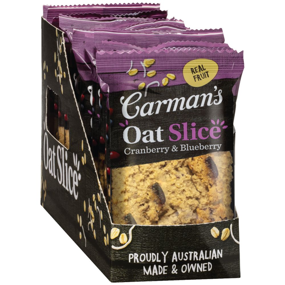 Carman's Oat Slice Cranberry and Blueberry 70g 12 Pack